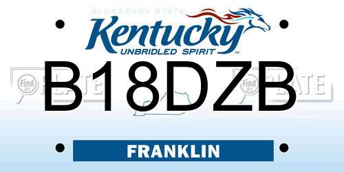B18DZB Kentucky License Plate