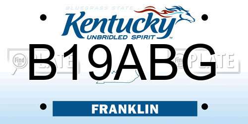 B19ABG Kentucky License Plate