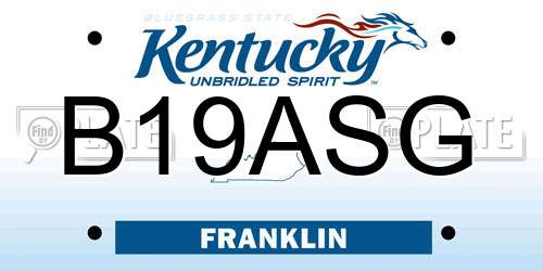 B19ASG Kentucky License Plate