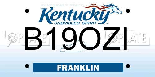 B19OZI Kentucky License Plate