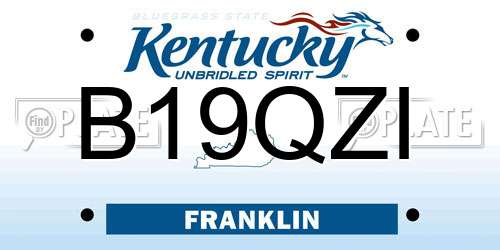 B19QZI Kentucky License Plate