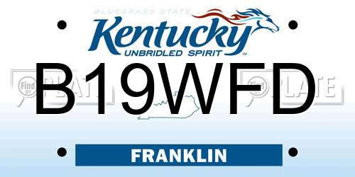 B19WFD Kentucky License Plate