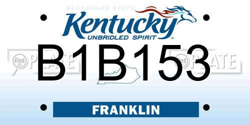 B1B153 Kentucky License Plate