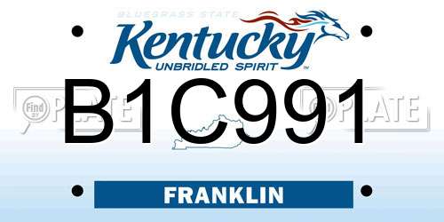B1C991 Kentucky License Plate