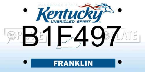 B1F497 Kentucky License Plate