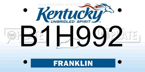 B1H992 Kentucky License Plate