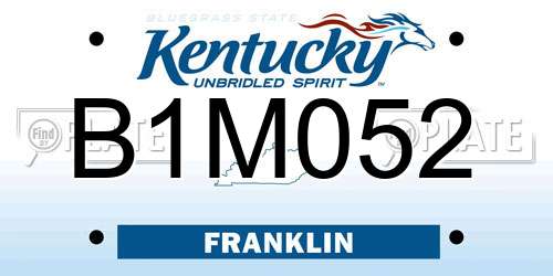 B1M052 Kentucky License Plate