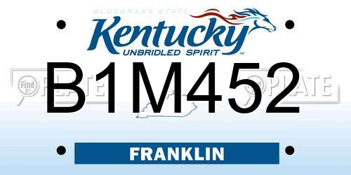 B1M452 Kentucky License Plate