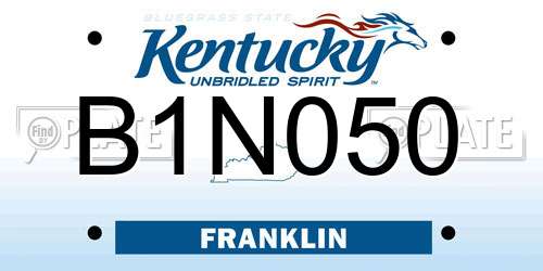 B1N050 Kentucky License Plate