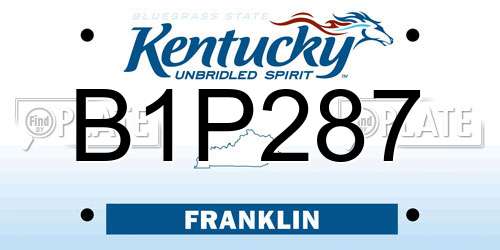 B1P287 Kentucky License Plate