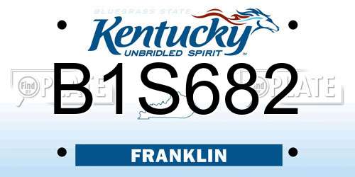 B1S682 Kentucky License Plate