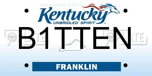B1TTEN Kentucky License Plate