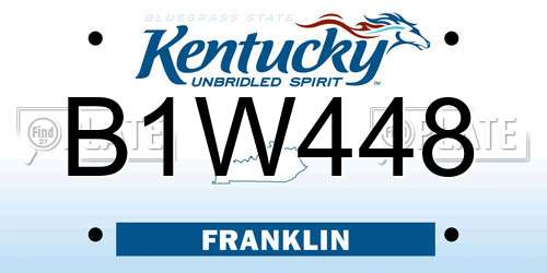 B1W448 Kentucky License Plate