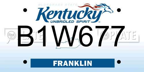 B1W677 Kentucky License Plate