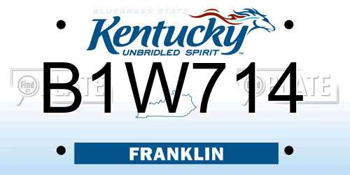 B1W714 Kentucky License Plate