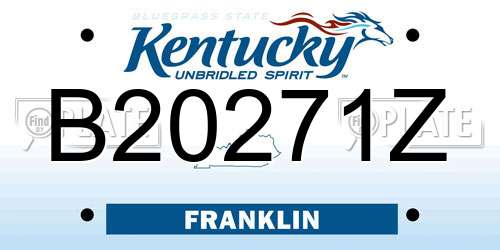 B20271Z Kentucky License Plate