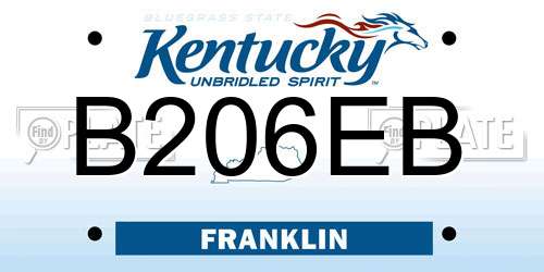 B206EB Kentucky License Plate