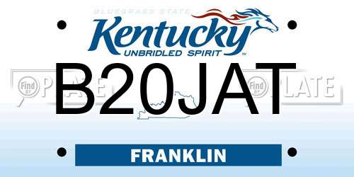 B20JAT Kentucky License Plate
