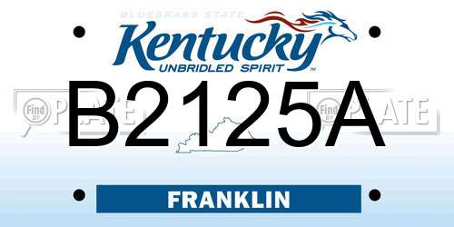 B2125A Kentucky License Plate
