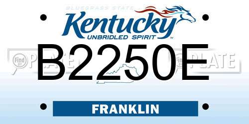 B2250E Kentucky License Plate