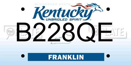 B228QE Kentucky License Plate