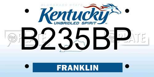 B235BP Kentucky License Plate
