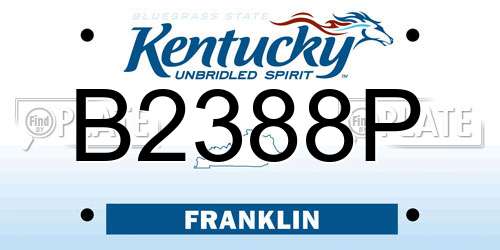 B2388P Kentucky License Plate
