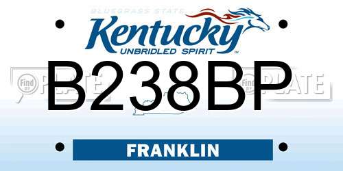 B238BP Kentucky License Plate