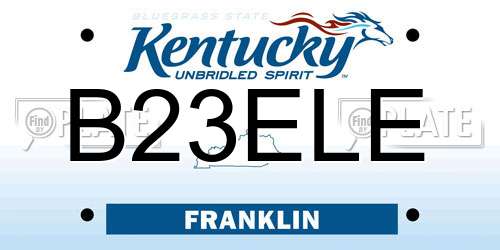 B23ELE Kentucky License Plate