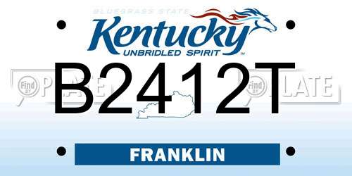 B2412T Kentucky License Plate