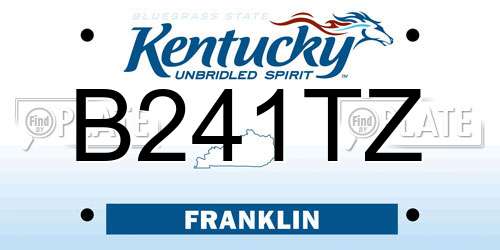 B241TZ Kentucky License Plate