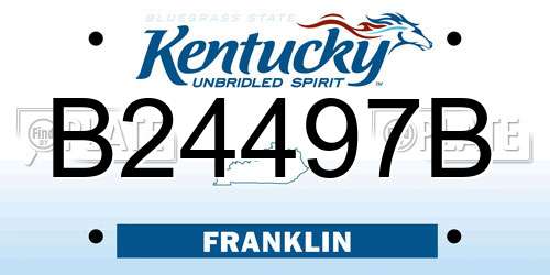 B24497B Kentucky License Plate