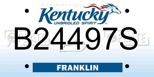 B24497S Kentucky License Plate