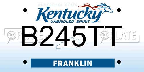 B245TT Kentucky License Plate