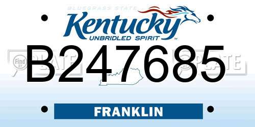 B247685 Kentucky License Plate