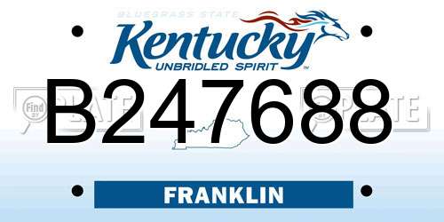 B247688 Kentucky License Plate