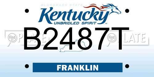 B2487T Kentucky License Plate