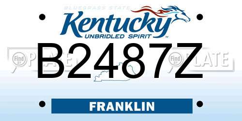 B2487Z Kentucky License Plate