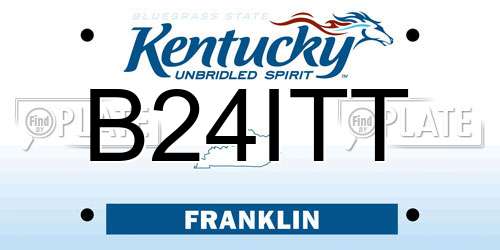 B24ITT Kentucky License Plate