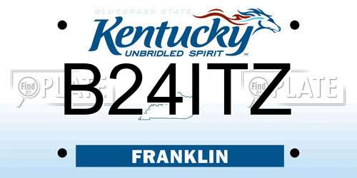 B24ITZ Kentucky License Plate