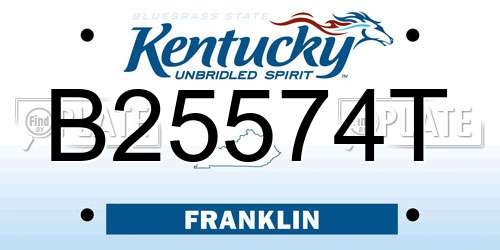 B25574T Kentucky License Plate