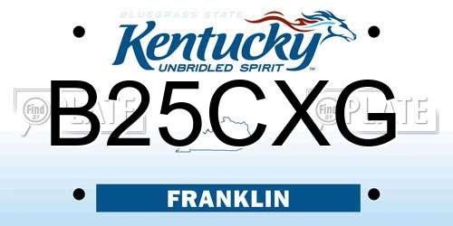 B25CXG Kentucky License Plate