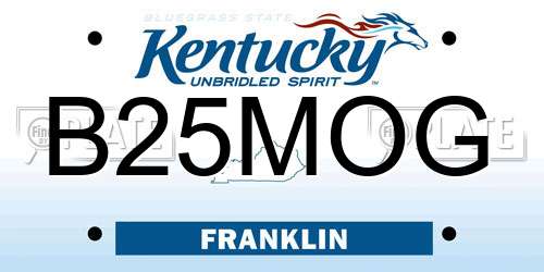 B25MOG Kentucky License Plate