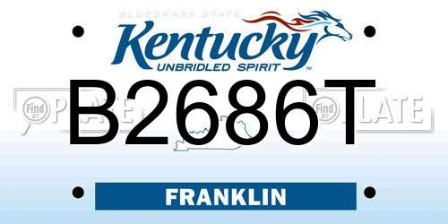 B2686T Kentucky License Plate