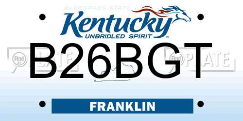 B26BGT Kentucky License Plate