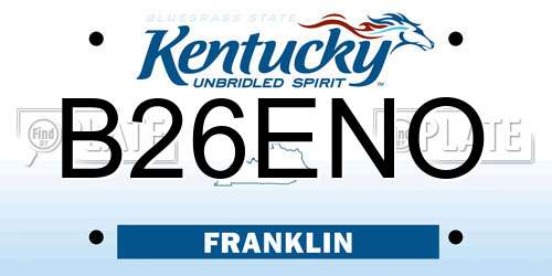 B26ENO Kentucky License Plate