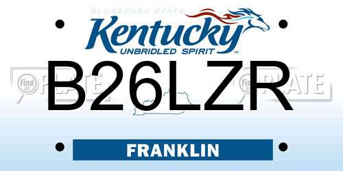 B26LZR Kentucky License Plate