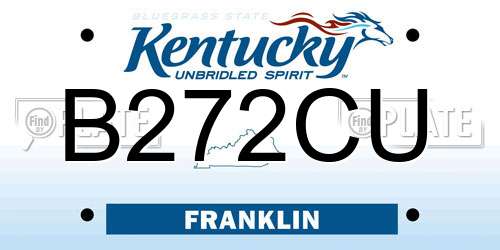 B272CU Kentucky License Plate