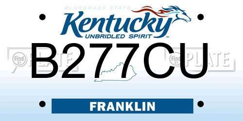 B277CU Kentucky License Plate