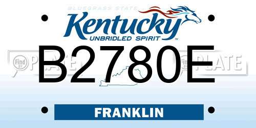 B2780E Kentucky License Plate